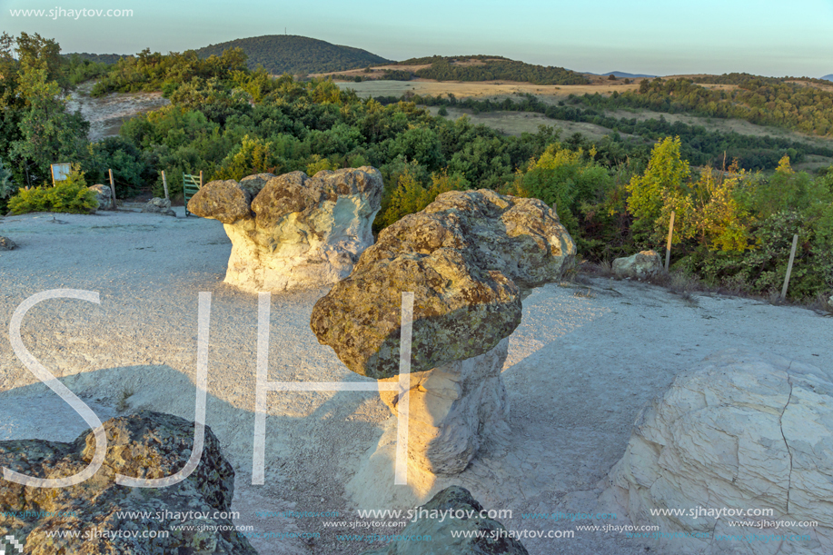 Rock formation Stone Mushrooms near Beli plast village, Kardzhali Region, Bulgaria