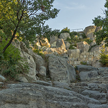 Sunrise view of The ancient Thracian city of Perperikon, Kardzhali Region, Bulgaria