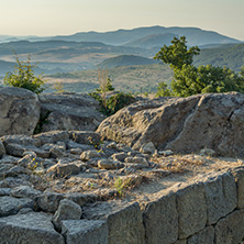 Sunrise view of The ancient Thracian city of Perperikon, Kardzhali Region, Bulgaria