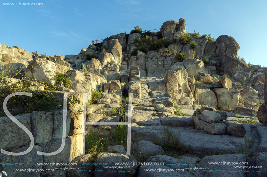 Sunrise view of The ancient Thracian city of Perperikon, Kardzhali Region, Bulgaria