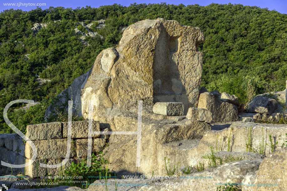 Sunrise view of The ancient Thracian city of Perperikon, Kardzhali Region, Bulgaria