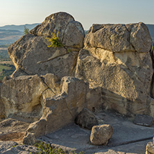 Sunrise view of The ancient Thracian city of Perperikon, Kardzhali Region, Bulgaria