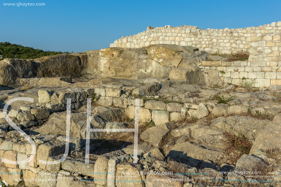 Sunrise view of The ancient Thracian city of Perperikon, Kardzhali Region, Bulgaria