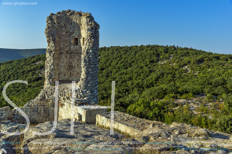 Sunrise view of The ancient Thracian city of Perperikon, Kardzhali Region, Bulgaria