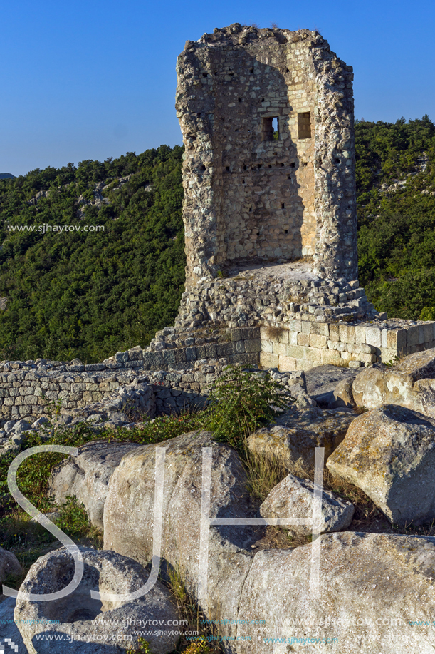 Sunrise view of The ancient Thracian city of Perperikon, Kardzhali Region, Bulgaria