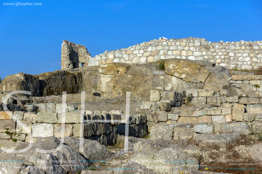 Sunrise view of The ancient Thracian city of Perperikon, Kardzhali Region, Bulgaria