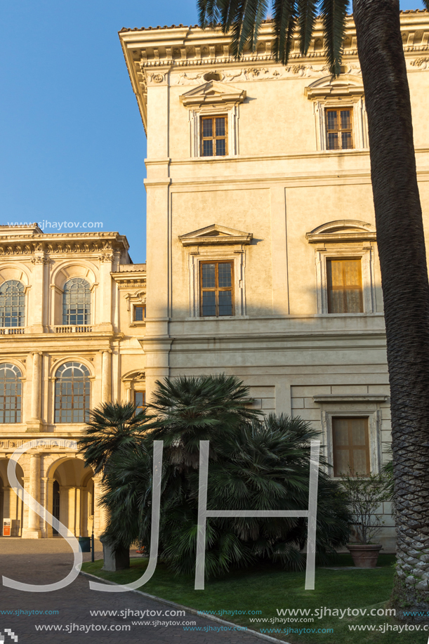 ROME, ITALY - JUNE 24, 2017: Sunset view of Palazzo Barberini - National Gallery of Ancient Art in Rome, Italy