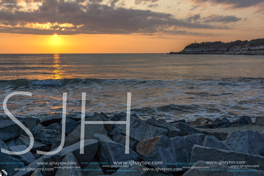 Amazing Sunrise Panorama from Beach of town of Tsarevo, Burgas Region, Bulgaria
