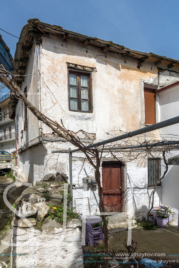 Old house and Wood centuries in village of Panagia, Thassos island,  East Macedonia and Thrace, Greece
