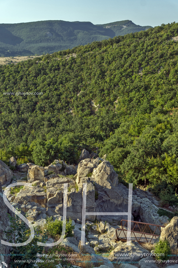 Sunrise view of The ancient Thracian city of Perperikon, Kardzhali Region, Bulgaria