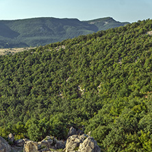 Sunrise view of The ancient Thracian city of Perperikon, Kardzhali Region, Bulgaria