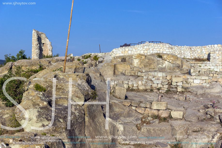 Sunrise view of The ancient Thracian city of Perperikon, Kardzhali Region, Bulgaria