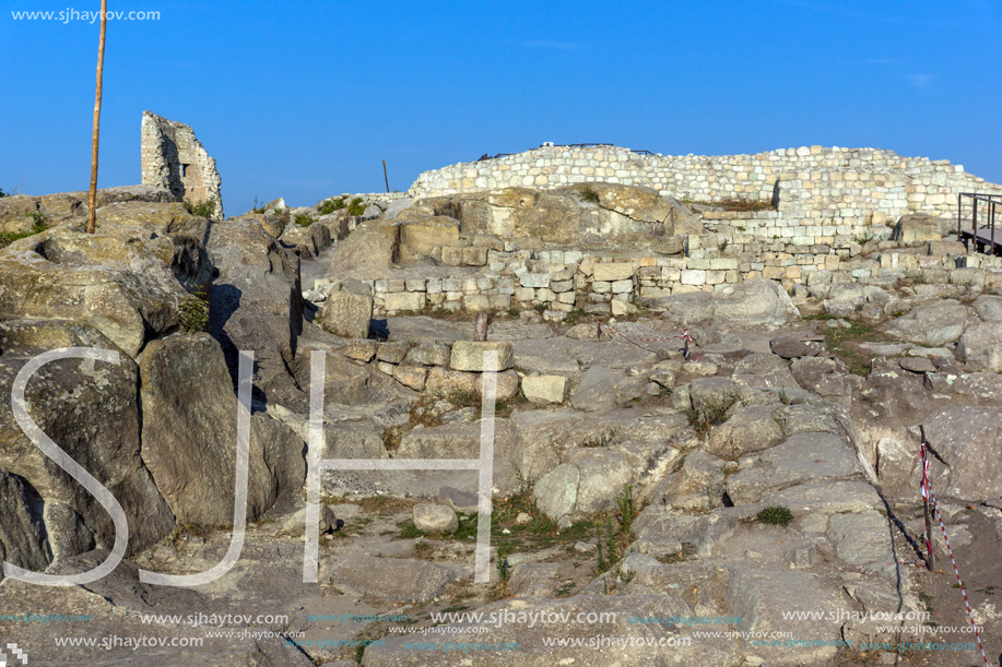 Sunrise view of The ancient Thracian city of Perperikon, Kardzhali Region, Bulgaria