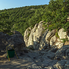 Sunrise view of The ancient Thracian city of Perperikon, Kardzhali Region, Bulgaria
