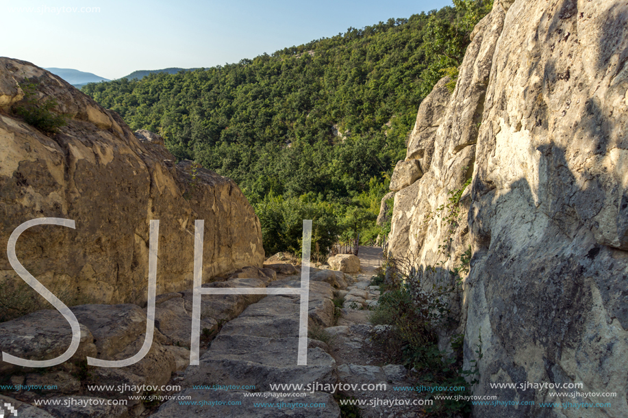 Sunrise view of The ancient Thracian city of Perperikon, Kardzhali Region, Bulgaria