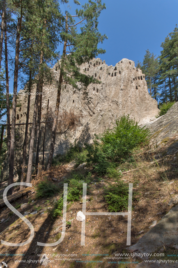 Antique Thracian Sanctuary Eagle Rocks near town of Ardino, Kardzhali Region, Bulgaria