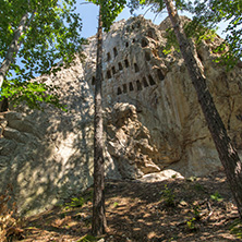 Antique Thracian Sanctuary Eagle Rocks near town of Ardino, Kardzhali Region, Bulgaria