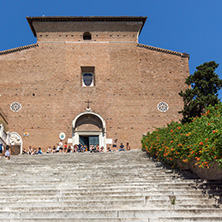 ROME, ITALY - JUNE 23, 2017: Amazing view of Chiesa di San Marcello al Corso in Rome, Italy