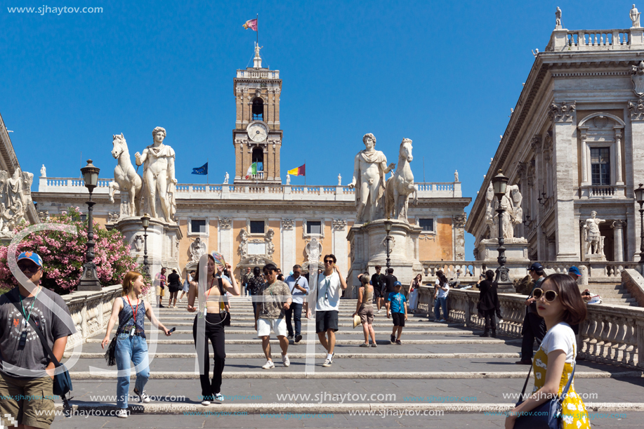 ROME, ITALY - JUNE 23, 2017: Amazing view of Capitoline Museums in city of Rome, Italy