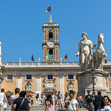 ROME, ITALY - JUNE 23, 2017: Amazing view of Capitoline Museums in city of Rome, Italy