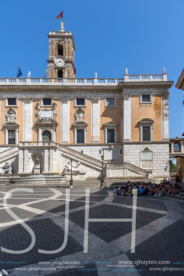 ROME, ITALY - JUNE 23, 2017: Amazing view of Capitoline Museums in city of Rome, Italy