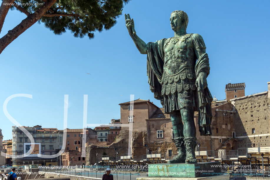 ROME, ITALY - JUNE 23, 2017: Amazing view of Nerva statue in city of Rome, Italy