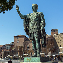 ROME, ITALY - JUNE 23, 2017: Amazing view of Nerva statue in city of Rome, Italy