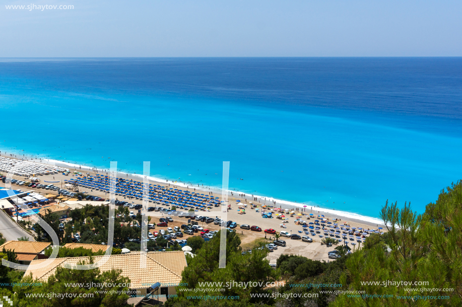 Panoramic view of Kathisma beach , Lefkada, Ionian Islands, Greece