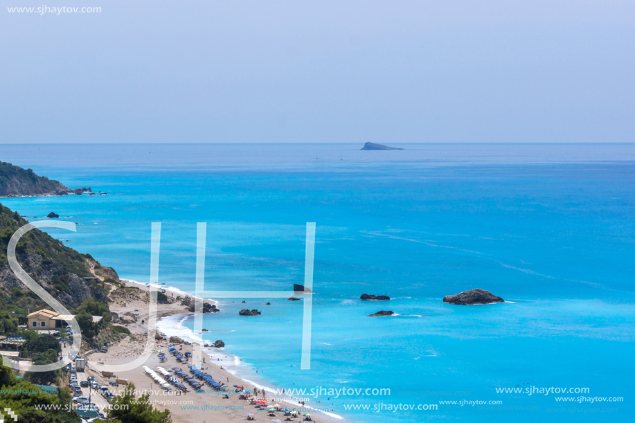 Panoramic view of Kathisma beach , Lefkada, Ionian Islands, Greece