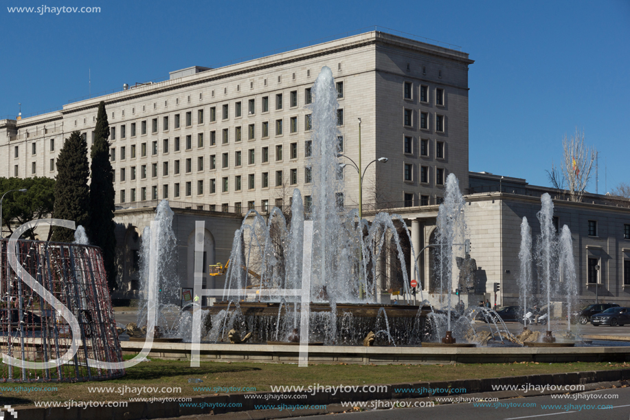 MADRID, SPAIN - JANUARY 21, 2018:  Building of Ministry of Employment and Social Security in City of Madrid, Spain