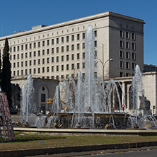 MADRID, SPAIN - JANUARY 21, 2018:  Building of Ministry of Employment and Social Security in City of Madrid, Spain