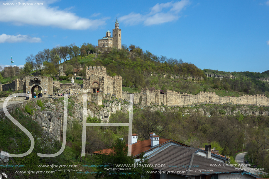VELIKO TARNOVO, BULGARIA - 9 APRIL 2017: Ruins of The capital city of the Second Bulgarian Empire medieval stronghold Tsarevets, Veliko Tarnovo, Bulgaria