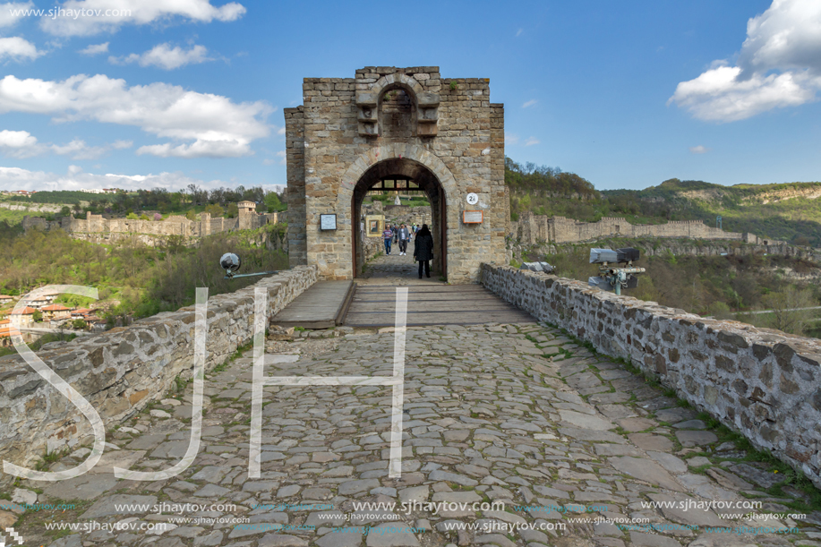 VELIKO TARNOVO, BULGARIA - 9 APRIL 2017: Ruins of The capital city of the Second Bulgarian Empire medieval stronghold Tsarevets, Veliko Tarnovo, Bulgaria