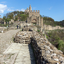 VELIKO TARNOVO, BULGARIA - 9 APRIL 2017: Ruins of The capital city of the Second Bulgarian Empire medieval stronghold Tsarevets, Veliko Tarnovo, Bulgaria