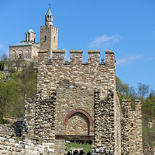 VELIKO TARNOVO, BULGARIA - 9 APRIL 2017: Ruins of The capital city of the Second Bulgarian Empire medieval stronghold Tsarevets, Veliko Tarnovo, Bulgaria