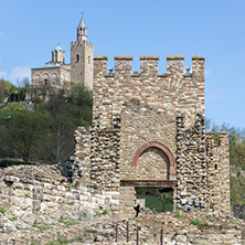 VELIKO TARNOVO, BULGARIA - 9 APRIL 2017: Ruins of The capital city of the Second Bulgarian Empire medieval stronghold Tsarevets, Veliko Tarnovo, Bulgaria