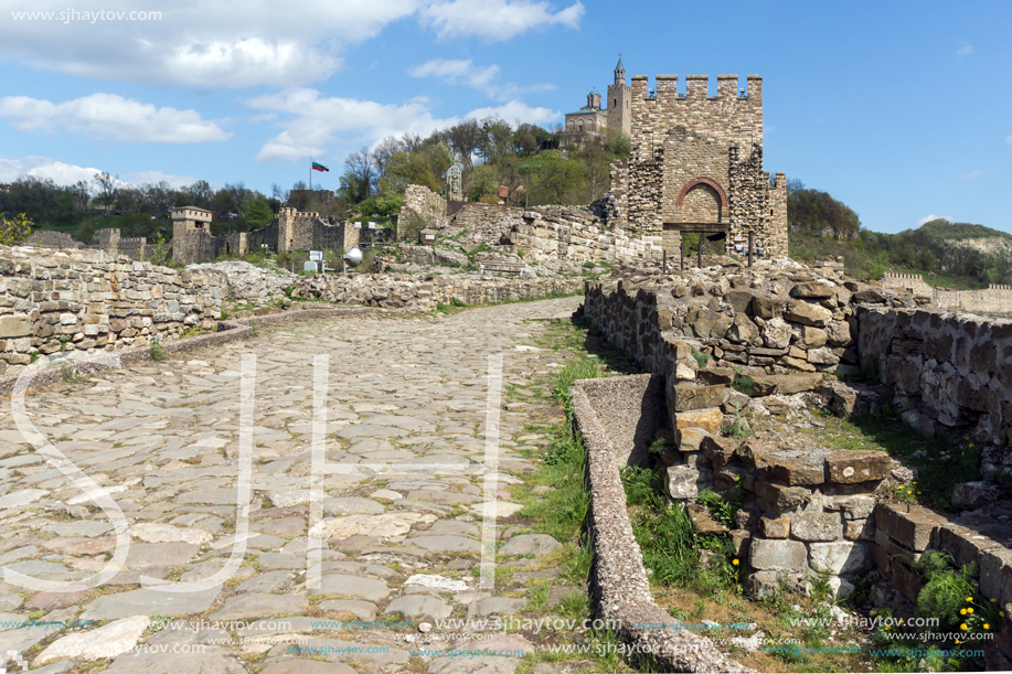 VELIKO TARNOVO, BULGARIA - 9 APRIL 2017: Ruins of The capital city of the Second Bulgarian Empire medieval stronghold Tsarevets, Veliko Tarnovo, Bulgaria