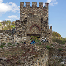 VELIKO TARNOVO, BULGARIA - 9 APRIL 2017: Ruins of The capital city of the Second Bulgarian Empire medieval stronghold Tsarevets, Veliko Tarnovo, Bulgaria