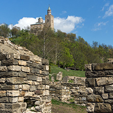 VELIKO TARNOVO, BULGARIA - 9 APRIL 2017: Ruins of The capital city of the Second Bulgarian Empire medieval stronghold Tsarevets, Veliko Tarnovo, Bulgaria