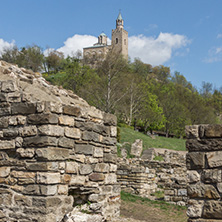 VELIKO TARNOVO, BULGARIA - 9 APRIL 2017: Ruins of The capital city of the Second Bulgarian Empire medieval stronghold Tsarevets, Veliko Tarnovo, Bulgaria