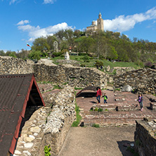 VELIKO TARNOVO, BULGARIA - 9 APRIL 2017: Ruins of The capital city of the Second Bulgarian Empire medieval stronghold Tsarevets, Veliko Tarnovo, Bulgaria