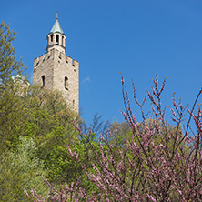 VELIKO TARNOVO, BULGARIA - 9 APRIL 2017: Ruins of The capital city of the Second Bulgarian Empire medieval stronghold Tsarevets, Veliko Tarnovo, Bulgaria