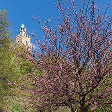 VELIKO TARNOVO, BULGARIA - 9 APRIL 2017: Ruins of The capital city of the Second Bulgarian Empire medieval stronghold Tsarevets, Veliko Tarnovo, Bulgaria