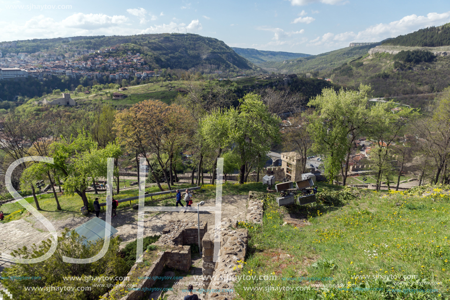 VELIKO TARNOVO, BULGARIA - 9 APRIL 2017: Ruins of The capital city of the Second Bulgarian Empire medieval stronghold Tsarevets, Veliko Tarnovo, Bulgaria