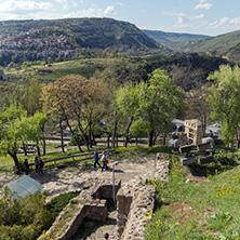 VELIKO TARNOVO, BULGARIA - 9 APRIL 2017: Ruins of The capital city of the Second Bulgarian Empire medieval stronghold Tsarevets, Veliko Tarnovo, Bulgaria