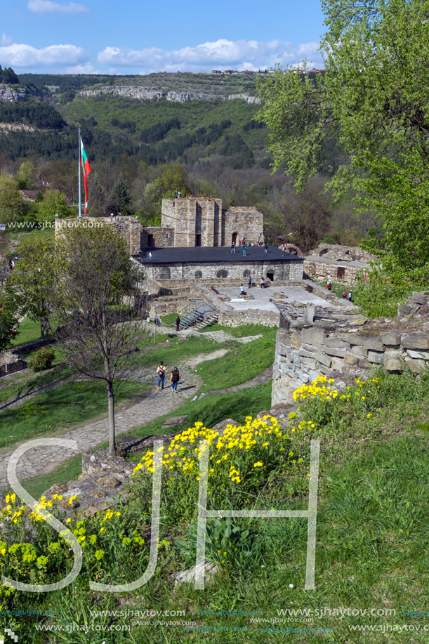 VELIKO TARNOVO, BULGARIA - 9 APRIL 2017: Ruins of The capital city of the Second Bulgarian Empire medieval stronghold Tsarevets, Veliko Tarnovo, Bulgaria