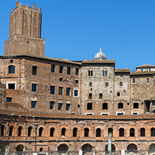 ROME, ITALY - JUNE 23, 2017: Amazing view of Augustus Forum in city of Rome, Italy