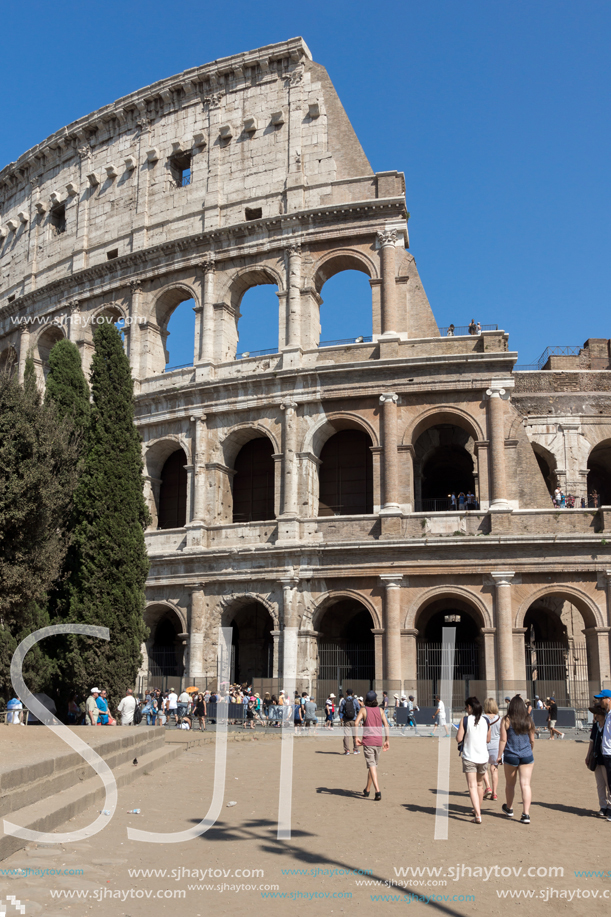 ROME, ITALY - JUNE 23, 2017: Amazing view of Colosseum in city of Rome, Italy