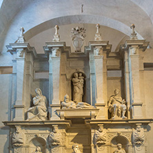 ROME, ITALY - JUNE 23, 2017:  Michelangelo"s Moses, Statue in the basilica of Saint Peter in Chains (San Pietro in Vincoli ) in Rome, Italy