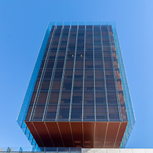 MADRID, SPAIN - JANUARY 21, 2018: Buildings at Paseo de la Castellana street in City of Madrid, Spain